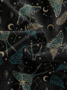ROMWE Fairycore Dark Butterfly Moth Romantic Mori Style Spaghetti Strap Low Cut Sexy Women's Dress - Black - View 4