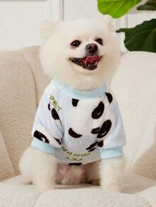PETSIN 1 Pc Panda Print Flannel Pet , Pink & Blue - Multicolor - View 5