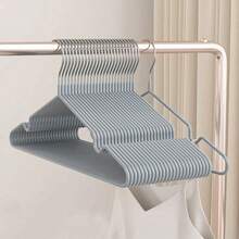 20/40/60/100 Pieces Non-Slip Coated Hangers, Soft Color Series, Lightweight Luxury, Clothes Organizer For Closet And Wardrobe, Storage Rack - Grey - View 9