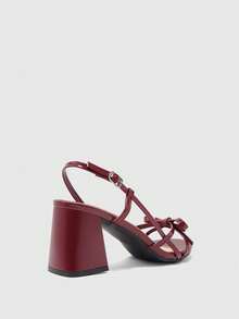 CUCCOO BIZCHIC Women's Fashion High Heel Sandals - Burgundy - View 3