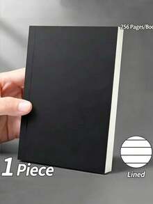 A6 Thickened Black Notebook, 128 Sheets, Ruled/Grid/Blank, Practical For Students, School Supplies, Back To School - A6 - View 8