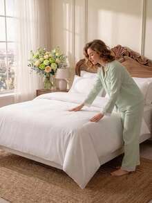 Cirelle 2/3-teiliges Bettwäsche-Set aus Bambusmischung – 30% Viskose (Bambuspulpe) + 70% Polyester, ultra weich & atmungsaktiv, kühles Bettbezug-Set, maschinenwaschbar (1 Bezug + 2 Kissenbezüge, Einlage nicht enthalten) - Weiss - Übersicht 4