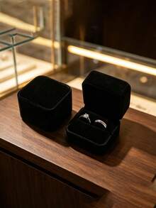 Velvet Jewelry Box, Long Chain Ring Box, Pearl Necklace Storage Case, Gift Box For Earrings Pendant, Portable Flannel Jewelry Packaging Box - Black - View 8