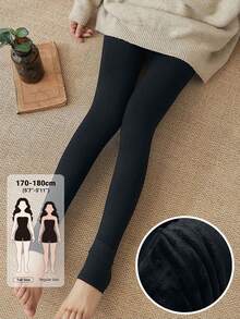 Dazy Tall Women's Thermal Lined Stirrup Leggings Vacation - Black - View 1