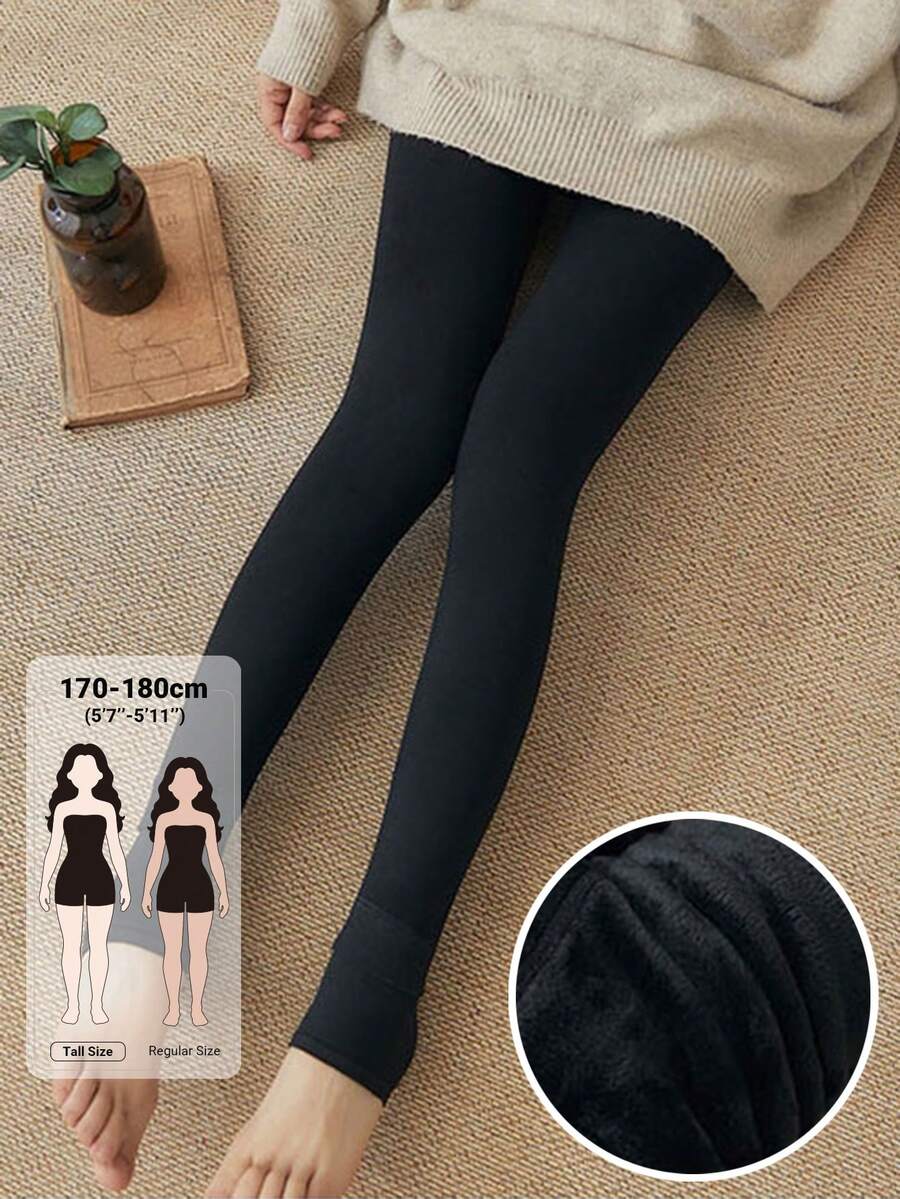 Dazy Tall Women's Thermal Lined Stirrup Leggings Vacation - Black - View 1