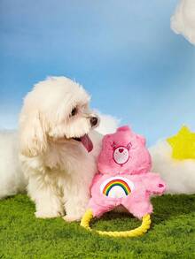 Care Bears X PETSIN 1pc Pink Heart-Shaped Bear Dog Toy With Built-In BB Sound, Cute Cartoon Design, Great For Interactive Play, Teeth Grinding & Cleaning, Suitable For Daily Fun, Outdoor Play, Home Alone Entertaining, Also A Unique Personalized Gift For Pet's Birthday Or Anniversary - Pink love bear - View 8