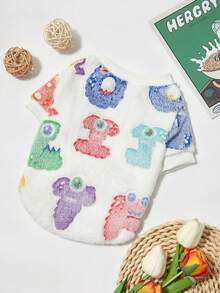 PETSIN 1 chiếc áo nỉ lông nỉ cho thú cưng kiểu phổ biến, in chữ Little Monster, cổ tròn, giữ ấm cho chó - Nhiều màu - Xem 6