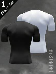 Gym Rark Camiseta deportiva de manga corta con estampado de letras y mangas raglán para hombre - Negro - Ver 2