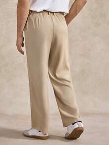 Courvante Celana Jas Kantor Bisnis Kasual Pria Warna Polos dengan Kancing Saku, Cocok untuk Golf, Tenis, Perjalanan, dan Musim Gugur - Khaki - View 5