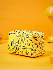 LOONEY TUNES X Joivida Cartoon Yellow Bird Pattern Makeup Bag Portable Zipper Cosmetic Storage Pouch Travel Wash Bag - duck - View 3