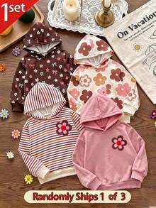 SHEIN 女童刷毛抓絨連帽衛衣 - 黑色 - 樣品空白款 - 黑色 - 查看 4