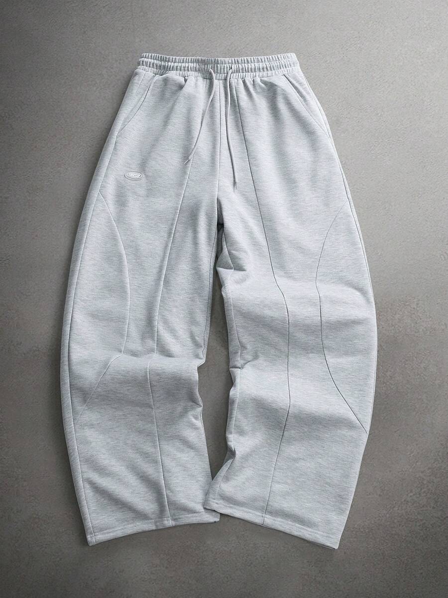 STYNVO Pantalones de chándal casuales y versátiles de unicolor para hombre - Gris - Ver 1