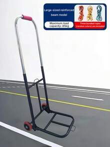 Collapsible Hand Truck With Elastic Rope, Heavy Duty Luggage Cart, Portable Multi-Function Folding Trolley For Shopping, Moving & Travel, 130KG Load Capacity - View 8