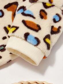 PETSIN 1 Pc Colorful Leopard Print Fleece Thickened Warm Round Neck Sweatshirt For Pet Cats & Dogs, Autumn/Winter - Multicolor - View 6