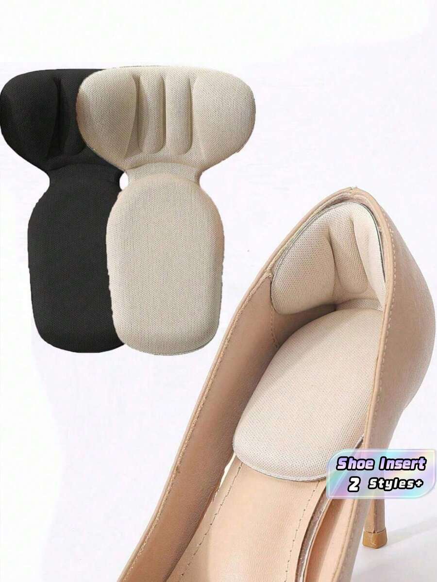 2 Pares de Palmilhas Autoadesivas de Esponja Grossa, Almofada Anti-Atrito para Calcanhar para Sapatos Folgados, Inserção Ajustável para Tênis, Saltos Altos e Sapatilhas, Suporte de Amortecimento para Caminhada e Corrida, Palmilha Respirável e Confortável para Casamento, Festa, Viagem e Férias - multicolorido - Visão 1