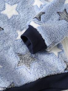 SHEIN 兒童小男孩冬季卡通刺繡恐龍圖案圓領落肩長袖上衣與長褲 2件組 柔軟舒適雙層睡衣套裝 - 彩色 - 查看 4