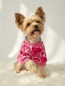 PETSIN 1 Pc Fleece Heart Print Warm Crewneck For Pet Dogs & Cats, Universal - Multicolor - View 12