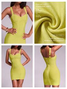 Nuvra Elegant Sexy Solid Color Fitted Mini Dress - Ginger - View 8