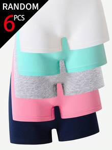 Randomly Ships 6 Of 10 Pcs  Big Girls Multi-Color Underwear,Light Pink,Winter,Basics Solid Soft Knit  Fit Comfortable Panties For Skin-Friendly - Multicolor - View 5
