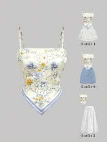 SHEIN MOD 女士印花休闲百搭日常吊带背心 - 彩色 - 查看 1