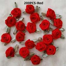 Rosas artificiales de satén hechas a mano, apliques de tela con rosetas para decoración de boda, manualidades y accesorios de costura - Multicolor - Ver 43