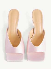CUCCOO CHICEST Open-Toed High-Heeled Mullers, Back-To-School Shoes, College Shoes, Spring Shoes, Spring Break, Easter, Christmas - powder - View 2