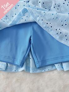 Dikirim secara acak 1 buah Rok Mini A-Line Wanita Motif Bunga Berongga Warna Permen dengan Lapisan Rayon Elastis Tinggi Anti-Terbuka, Pinggang Elastis untuk Kenyamanan Pemakaian, dan Hem yang Mengalir - MultiWarna - View 8