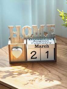 1 Piece Wooden Calendar Decoration Crafts Best Gift - multicolor - View 3