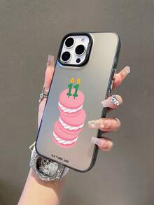HARRY POTTER X SHEIN Harry Potter 粉色蛋糕圖案黑色防摔抗震手機殼，適用 iPhone 13/14/15/15 Pro/16/16 Pro/17 Pro，熱門流行款 - 彩色 - 查看 6
