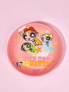 THE POWERPUFF GIRLS X Joivida 1 pieza Plato de cena de cerámica rosa X Joivida, diseño de dibujos animados divertido, perfecto para el hogar, la cocina, como plato para aperitivos, dulces, postres, pasteles, frutas, ideal para la familia, fiestas, picnics, bodas, un regalo divertido para los fans - Multicolor - Ver 10