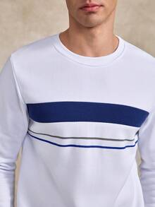 Men's Casual Patchwork Long Sleeve Sweatshirt, Versatile For Daily Wear - Multicolor - View 6