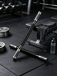 1PC 50kg Spring Arm Strength Training Bar Chest Muscle Builder Portable Home Gym Workout Equipment For Men Women Fitness Exercise Durable Resistance Tool - Black - View 9