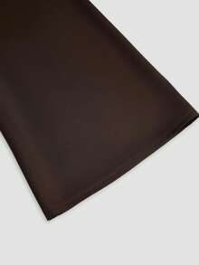 Sweetra Gaun Wanita Eropa Ukuran Plus Satin Kerah Cowl Longgar Kasual Elegan Serbaguna Lengan Panjang Cocok untuk Musim Gugur, Thanksgiving, Koktail, Formal, Cokelat - Coklat - View 3
