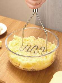 Haus Hana Stainless Steel Potato Masher Wavy Telescopic Potato Press Nylon Potato Press Potato Masher Potato Press - Multicolor - View 2
