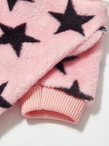 PETSIN 1 Pc Unisex Pet Star Print Warm Crew Neck , Pink Flannel - Multicolor - View 7