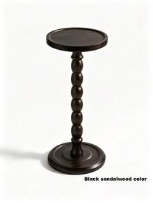 One Modern‑Style Round Wooden Side Table, Tea Table, Small Wooden End Table, Multi‑Functional Base. Suitable For Living Rooms, Beside Sofas, Bedrooms, Plant Stands And Home‑Decor Furniture; Applicable For Living Rooms, Bedrooms And Bedside Areas - Multicolor - View 11