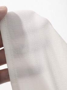 Livesso Women's V-Neck Sleeveless White Solid Lace Trim Button-Up Fitted Cropped Tank Top - White - View 6
