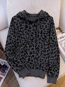 Resyla Women's Autumn/Winter New Hot-Selling Leopard Print Pattern Hooded Long Sleeve Sweater - Multicolor - View 1