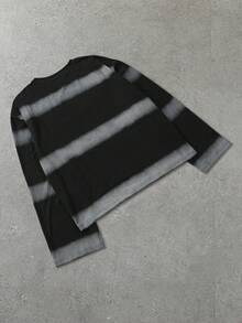 ROMWE MEN Essentials Men's Letter Print Casual Versatile Daily Long Sleeve T-Shirt - Black - View 2