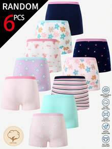 12-Piece Big Tween Girl Girls Soft Source Cotton Boxer Briefs In A Randomly Assorted Multicolored Collection. Featuring Pink Navy And Grey Leopard Print, Hearts, And Stars, These Comfortable All-Season Underwear Are Crafted From Skin-Friendly Lightweight Ribbed Knit Material With Cute Bow Patterns For A Cozy And Smooth Everyday Fit. - Multicolor - View 2