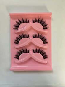3 Pairs Cat Eye Spike Wet Look 3D Manga Lashes Lightweight Fluffy For Cosplay Anime Thai Extension Daily Date Masquerade Party Makeup Gift - Cat Eye Lashes - View 6
