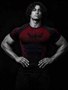 RISE LYT Men's Letter Print Colorblock Casual Versatile Daily Travel Sports T-Shirt - Multicolor - View 1