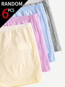 Randomly Ships 6 Of 10 Pcs  Big Girls Multi-Color Underwear,Light Pink,Winter,Basics Solid Soft Knit  Fit Comfortable Panties For Skin-Friendly - Multicolor - View 4