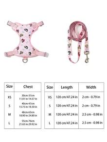 THE POWERPUFF GIRLS X PETSIN Set Harness dan Tali Kekang Hewan Peliharaan Kartun Lucu - Berwarna merah muda - View 3