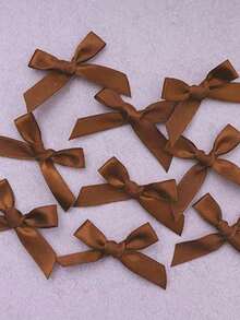 50PCS Brown Ribbon Bows Multipurpose Decorative Craft Supplies For Gift Wrapping Card Making Hair Accessories Balloon Wedding Party Room Home Decor - brown - View 2