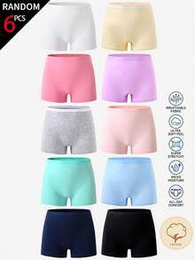 Randomly Ships 6 Of 10 Pcs  Big Girls Multi-Color Underwear,Light Pink,Winter,Basics Solid Soft Knit  Fit Comfortable Panties For Skin-Friendly - Multicolor - View 8