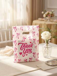100pcs Disposable Plastic Carry Handle Merchandise Bags, Multipurpose Gift Pouches For Jewelry Store Clothing Shop Birthday Gift Packing - multicolor - View 3
