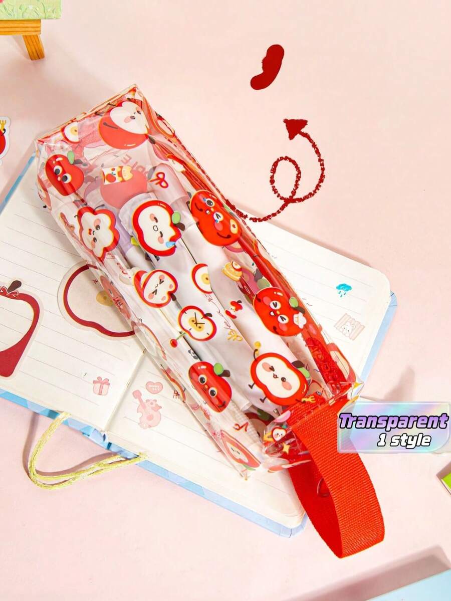 1 pieza Estuche de lápiz de PVC con diseño de capibara - Bolsa con cremallera de una sola capa de gran capacidad - Bolsa de bolígrafos impermeable para la escuela y la oficina