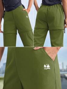 In My Nature Women's Detachable 2-Section Long Pants For Outdoor Camping, Hiking And City Commuting - Grass Green - View 7