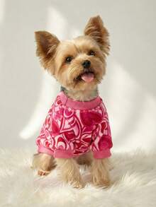 PETSIN 1 Pc Fleece Heart Print Warm Crewneck For Pet Dogs & Cats, Universal - Multicolor - View 8